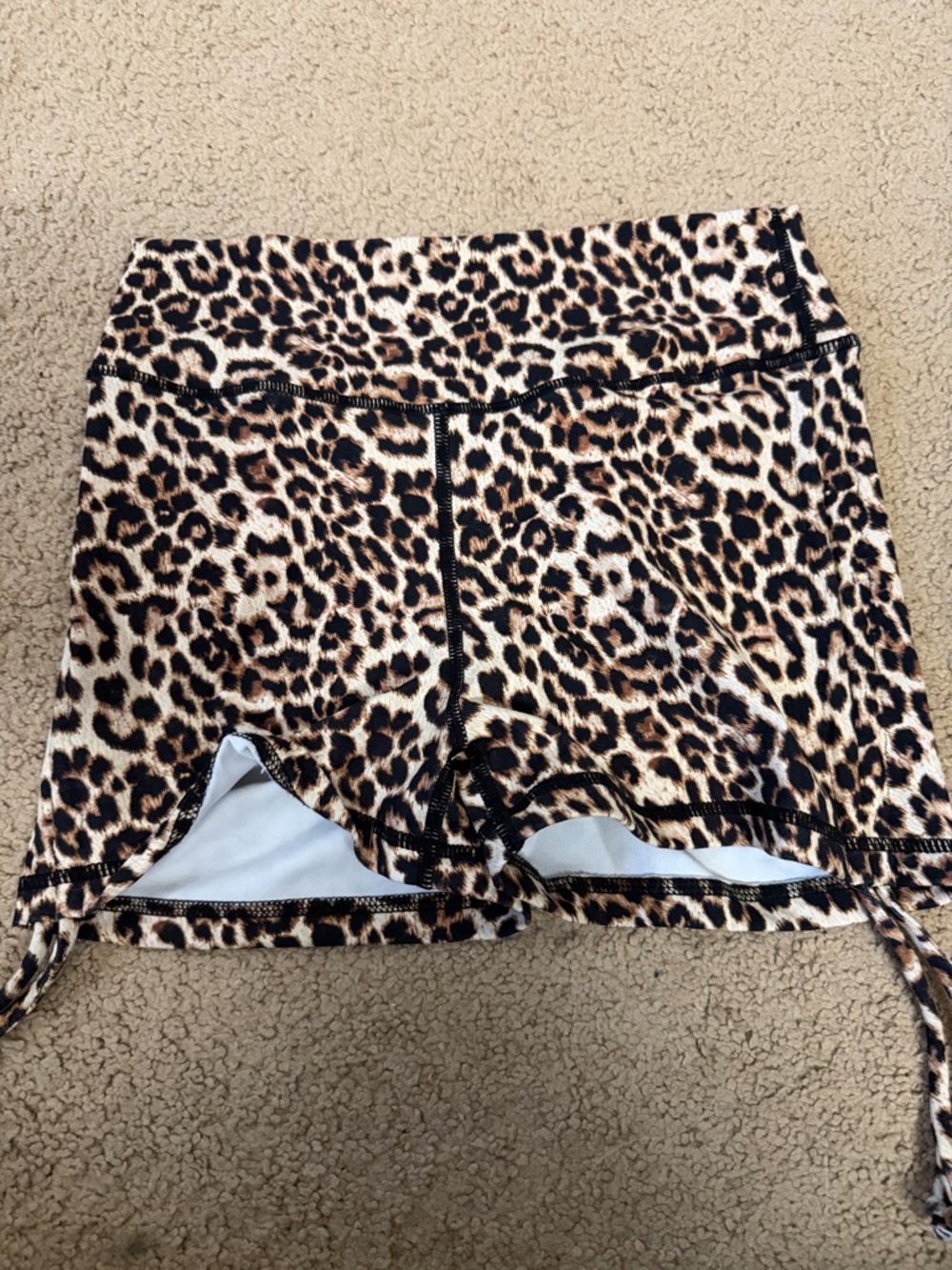 Leopard Print High-Rise Athletic Shorts